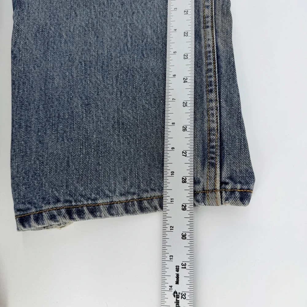 Levi's 505 Regular Fit Distressed Jeans Vintage Workwear 38x29 Medium Wash Blue